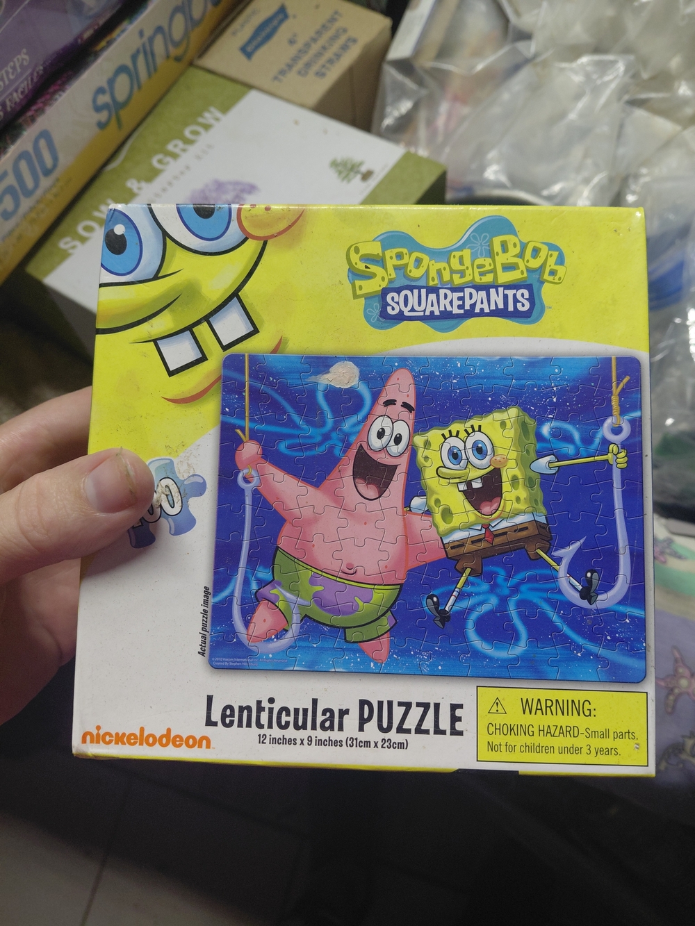 Nickelodeon SpongeBob SquarePants 100-piece lenticular puzzle featuring SpongeBo